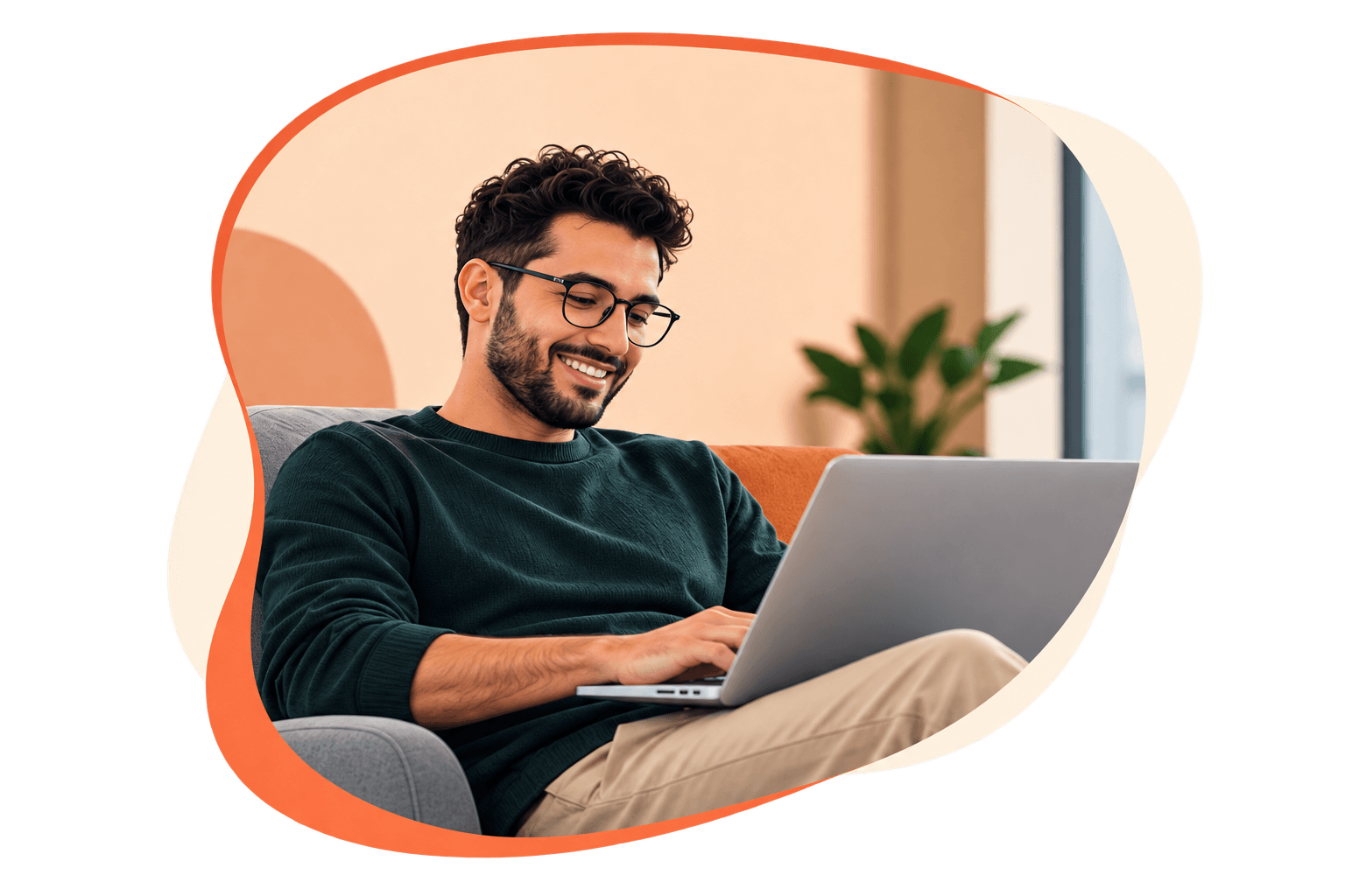 Un professionnel utilise une application sur son ordinateur portable